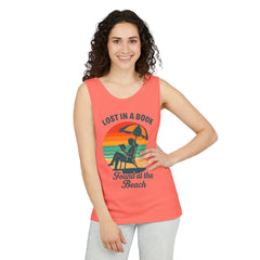 Beach Reader Unisex Tank Top | Summer Vibes | Lost In A Book | Perfect for Book Lovers, Beach Days, Vacations, Gifts, Relaxing Moments