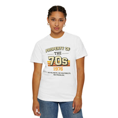 70s Retro Tee – "Property of the 70s 1976" Vintage Graphic T-Shirt