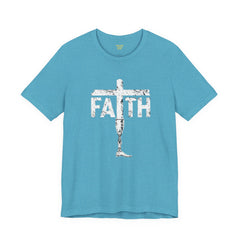 Faith Cross Prosthetic Leg T‑Shirt — Amputee Inspirational Christian Tee