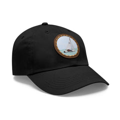 Hempstead Bay Sailing Club Leather Patch Dad Hat — Flying Scot Embroidered Round Patch