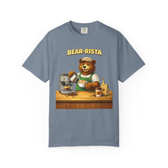 Bear‑Rista Coffee T‑Shirt — Cute Barista Bear Graphic Tee