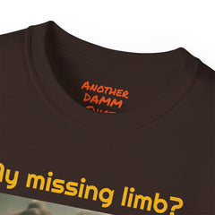 My Missing Limb? It Was Stampeding Elephants! - Unisex Ultra Cotton Tee | Leg Amputee, Limb Awareness, Amputee Gag, Arm Amputee, Amputee Fun