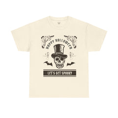 HAPPY HALLOWEEN Lets Get Spooky! Graphic Unisex Heavy Cotton Tee