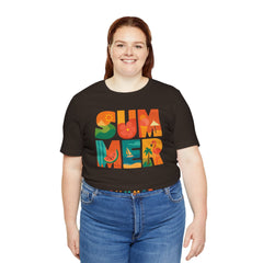 Summer Graphic Tee — Colorful Tropical "SUMMER" Typography T-Shirt