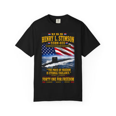 USS Henry L. Stimson SSBN-655 Submarine T-Shirt – 'The Price of Freedom Is Eternal Vigilance' Navy Tribute