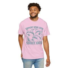 Support Local Street Cats, Retro Style Comfort Colors Shirt