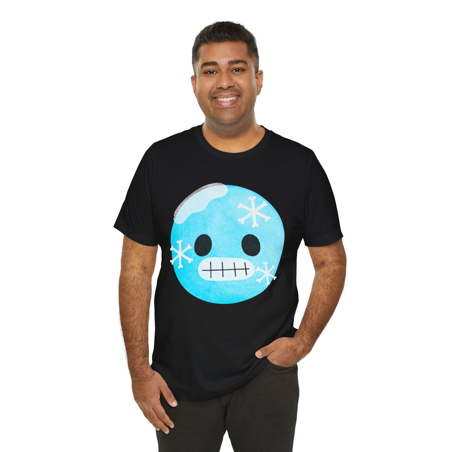 Emoji Whos Cold - Graphic Unisex Jersey Short Sleeve Tee