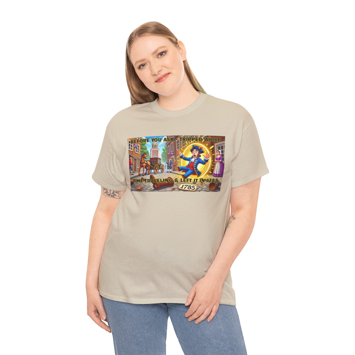 Amputee Funny Time Travel Excuse  - Unisex Heavy Cotton Tee