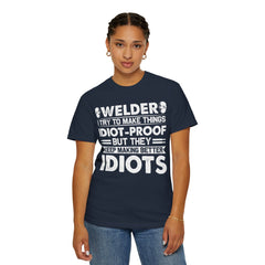 Fun Welder T-Shirt - 'Idiot-Proof' Design for Welding Enthusiasts