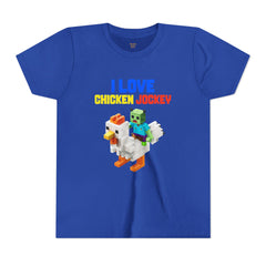 Youth I Love Chicken Jockey Tee - Fun Gamer T-Shirt for Kids