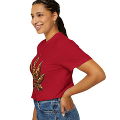 Vintage Leopard Cannabis Leaf T-shirt — Weed Lover Stoner Gift