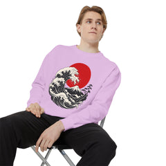 Japanese Wave and Red Sun Comfort Colors Sweatshirt