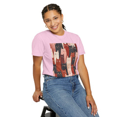 Cute Cat Print Unisex Garment-Dyed T-Shirt - Comfort Colors Soft Perfect for Animal Lovers and Casual Days