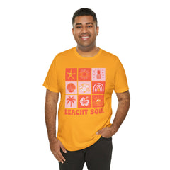 Beachy Soul Unisex Jersey Tee - Perfect Summer Vibes, Casual Wear, Gift for Beach Lovers, Vacation Outfit, Relaxed Style