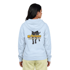 Personalized with your dogs image Zip Hoodie — "My Therapist Has a Wet Nose" Graphic