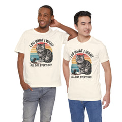I Do What I Want Cat Quote - Graphic Unisex Jersey Short Sleeve Tee