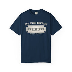 My SSBN Became Razor Blades Graphic Vintage Submarine Veteran Tee