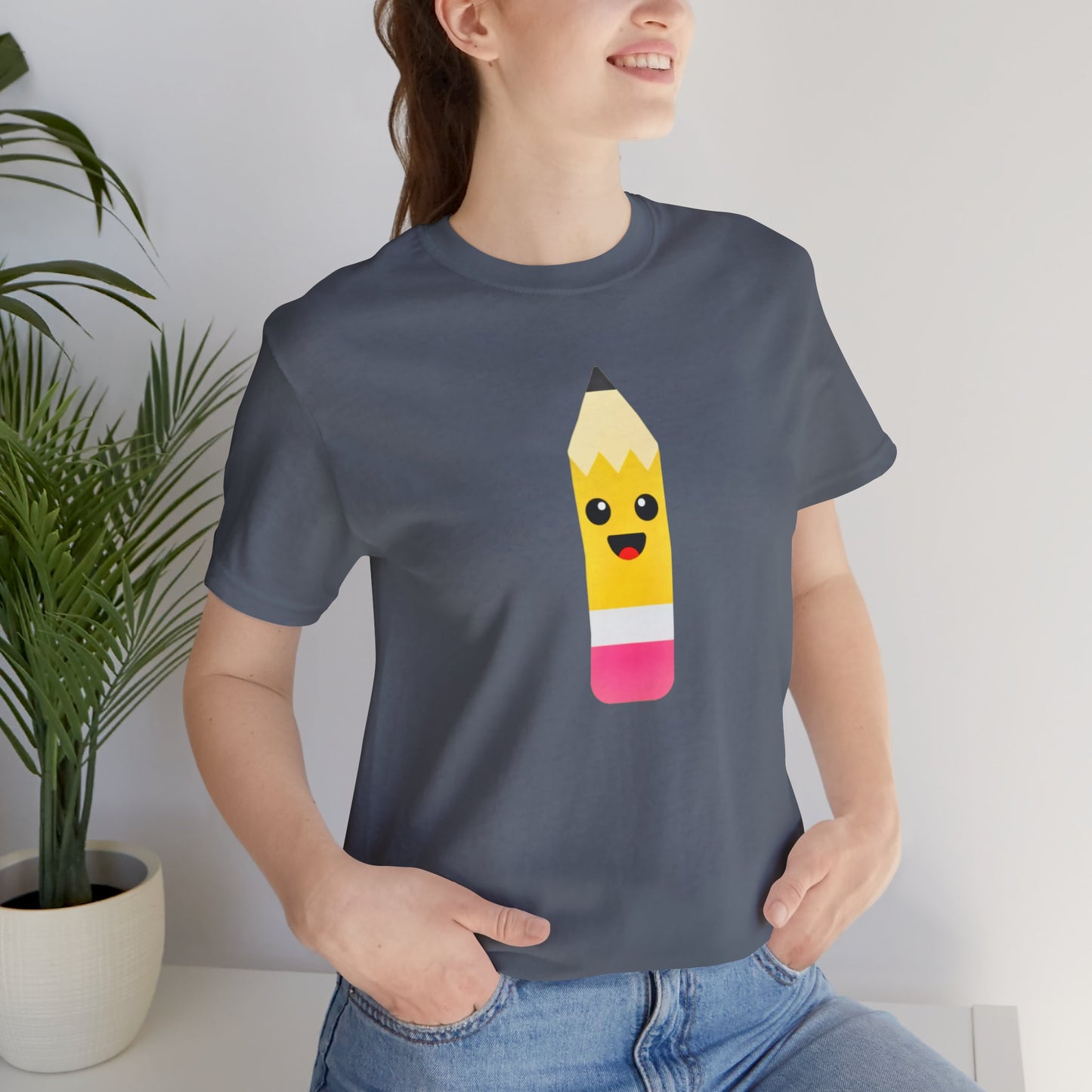 Emoji TEACHER PENCIL- Graphic Unisex Jersey Short Sleeve Tee