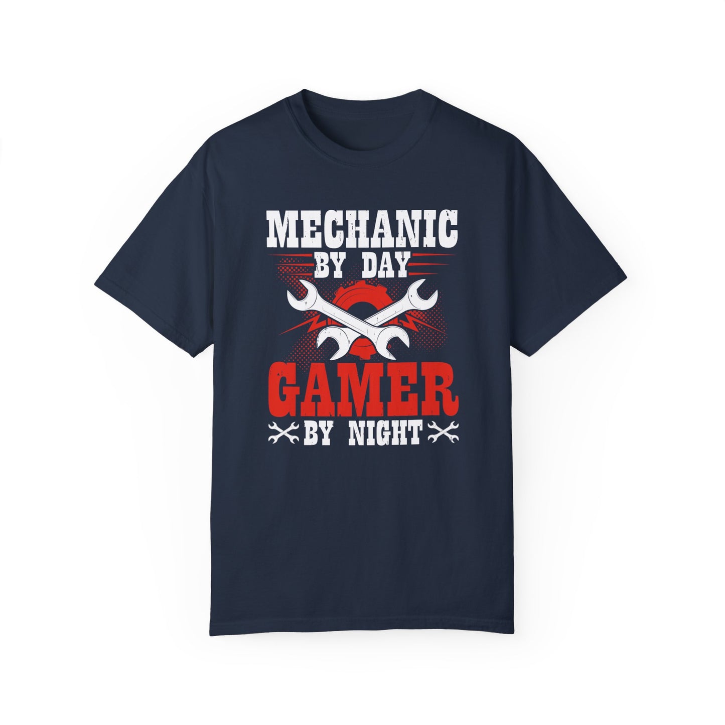 Mechanic By Day Gamer By Night, Comfort Colors Unisex Relaxed Fit T Shirt