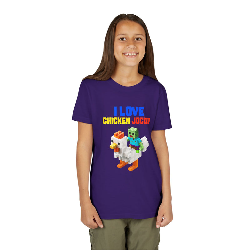 Youth I Love Chicken Jockey Tee - Fun Gamer T-Shirt for Kids
