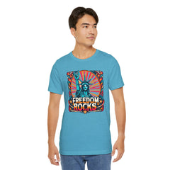 July 4th Statue Of Liberty Freedom - Graphic Unisex Short Sleeve Tee