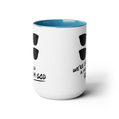 Funny Movie Quote Mug, We're On A Mission From God, Blues Brothers Movie, Cheap Sunglasses, Novelty Gift, 80s Movie Mug, Two Tone Mug 15 oz.