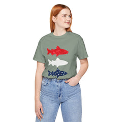 Patriotic Trout T-Shirt — Red White & Blue Fish Tee