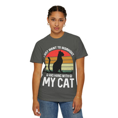 Workout & Cat Lover Unisex T-Shirt - I Just Want to Workout and Hang with My Cat