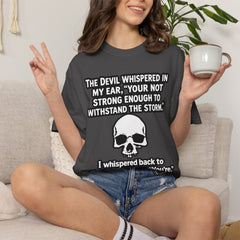Funny Grammar Police - 'The Devil Whispered...' Skull Resilience Graphic Tee