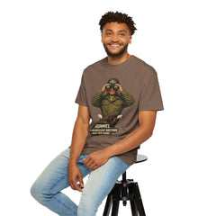 Graphic T-Shirt — Vintage WWII General George Patton Binoculars Design with "Rommel You Magnificent Bastard" Text