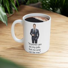Suits TV Show Inspirational Quote Ceramic Coffee Cup with Minimal Portrait Design (11oz, 15oz)