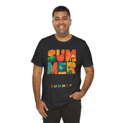 Summer Graphic Tee — Colorful Tropical "SUMMER" Typography T-Shirt