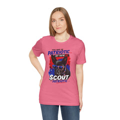 Personalized With Your Dogs Image and Name Patriotic Unisex Jersey Short Sleeve Tee