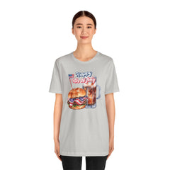 Happy 4th Of July Burger and Mug Graphic, Unisex Jersey Short Sleeve Tee