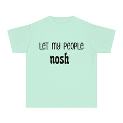 Youth Midweight Tee - 'Let My People Nosh' Foodie T-Shirt for Kids