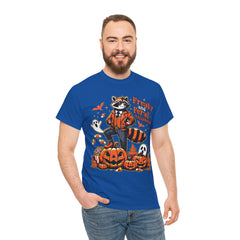 Freaky And Feral Halloween Raccoon! Graphic Unisex Heavy Cotton Tee