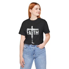 Faith Cross Prosthetic Leg T‑Shirt — Amputee Inspirational Christian Tee