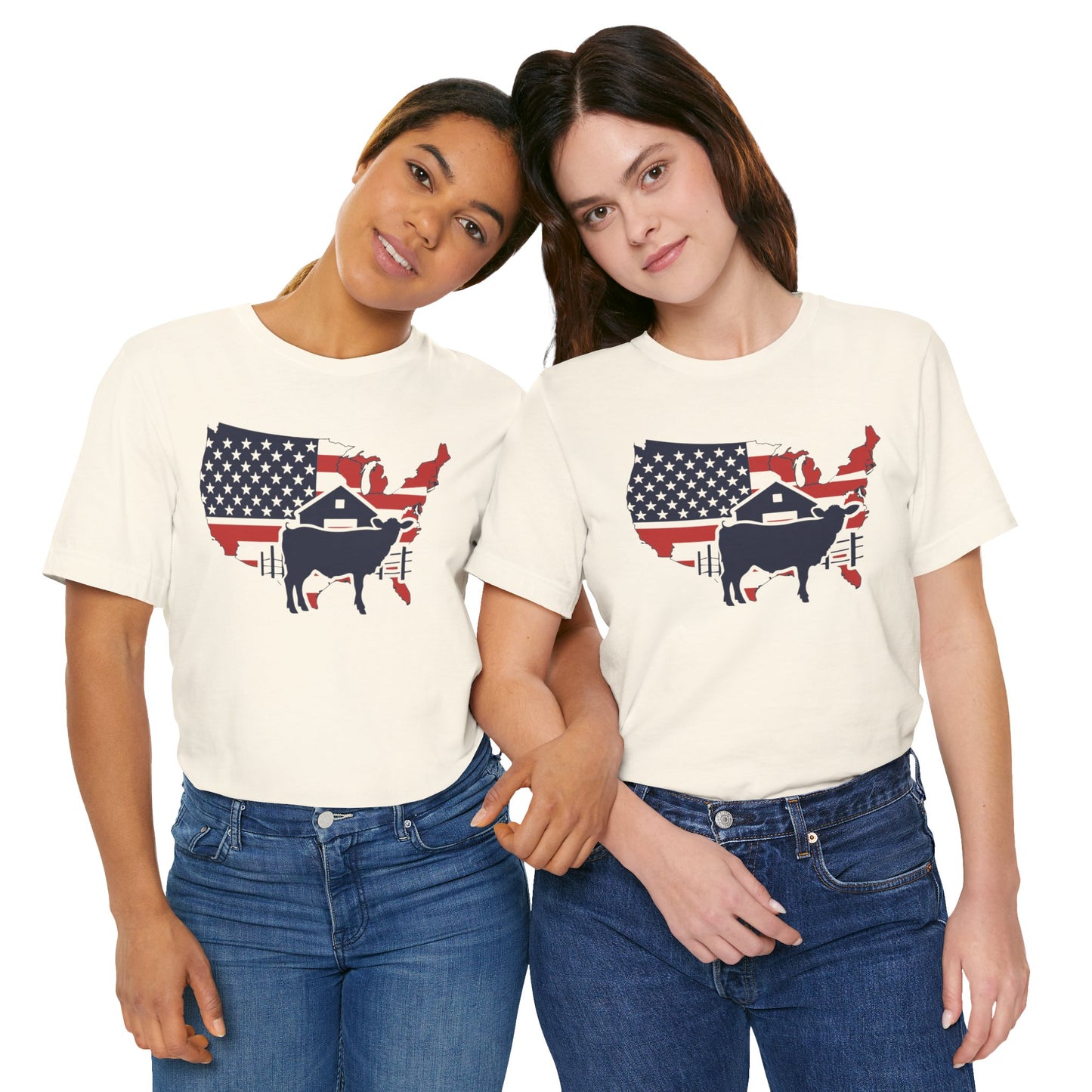 Red White and Blue Farmer Graphic, Unisex Jersey Short Sleeve Tee