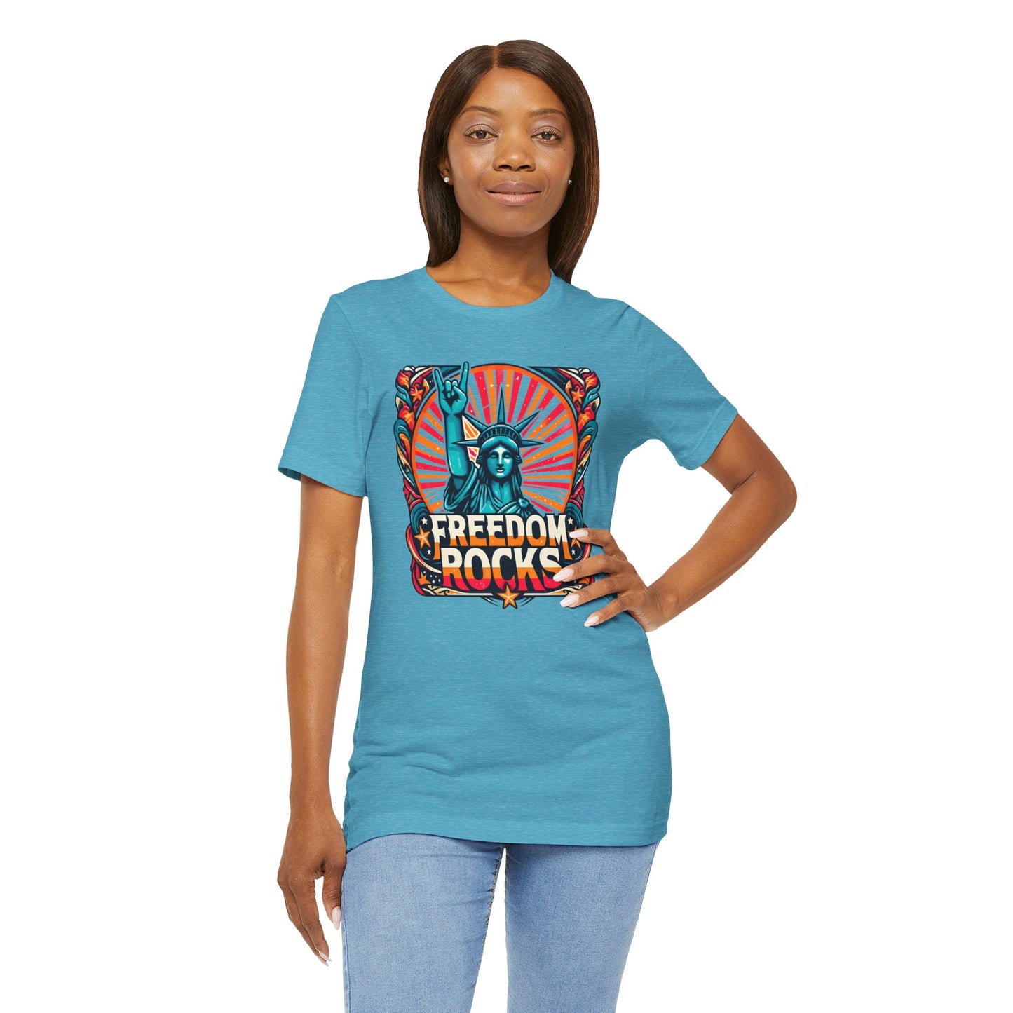 July 4th Statue Of Liberty Freedom - Graphic Unisex Short Sleeve Tee