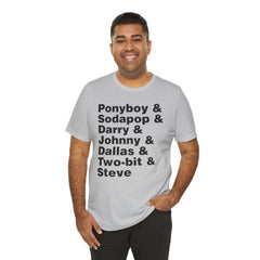 The Outsiders Shirt, Greasers Characters Shirt, Unisex Jersey Short Sleeve Tee