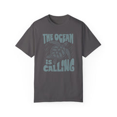 Sea Turtle, The Ocean Is Calling -  Graphic Unisex Garment-Dyed T-shirt