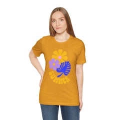 Summer Floral Tee — Retro Flowers & Monstera Design