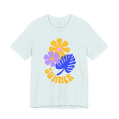 Summer Floral Tee — Retro Flowers & Monstera Design