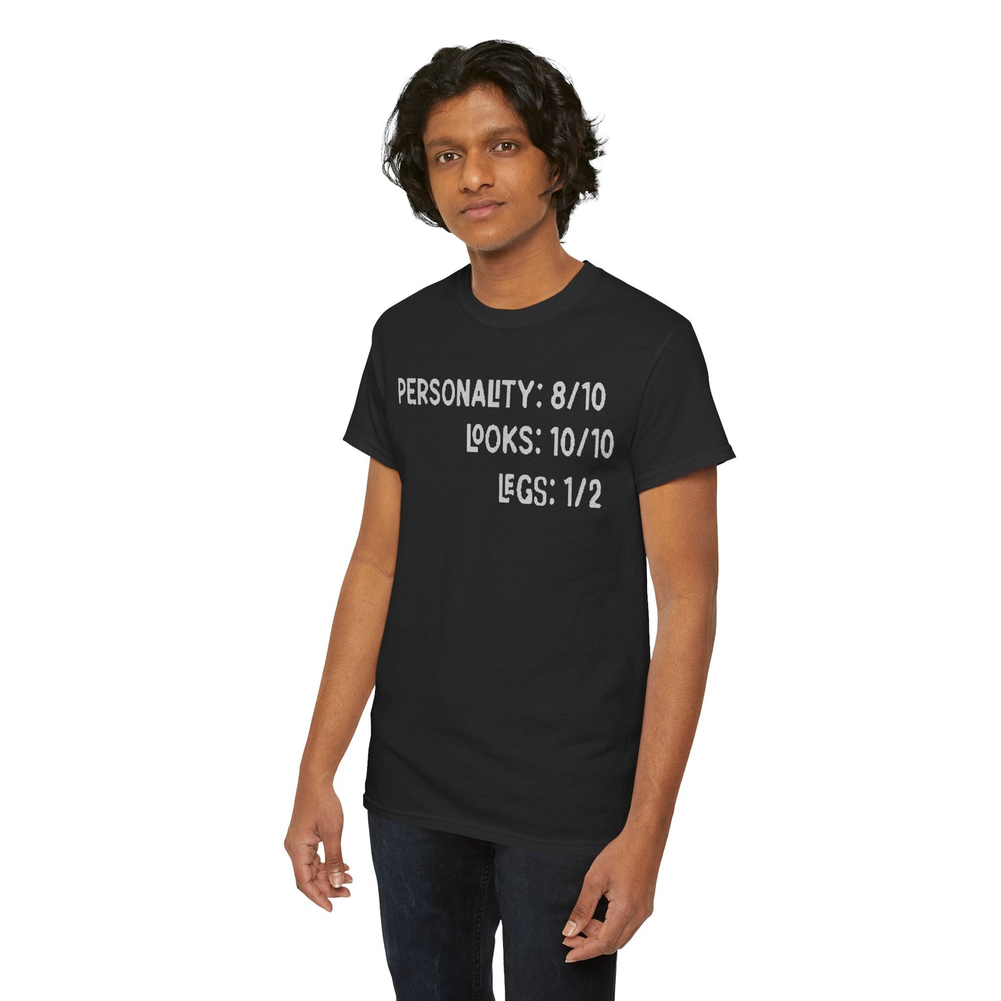 Personality, Looks, Fingers Count - Unisex Heavy Cotton Tee / Prosthetic Humor / One Leg / One Arm / Missing Fingers