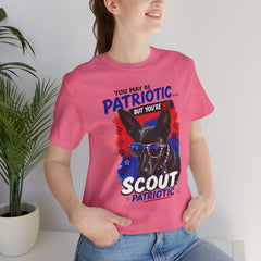 Personalized With Your Dogs Image and Name Patriotic Unisex Jersey Short Sleeve Tee