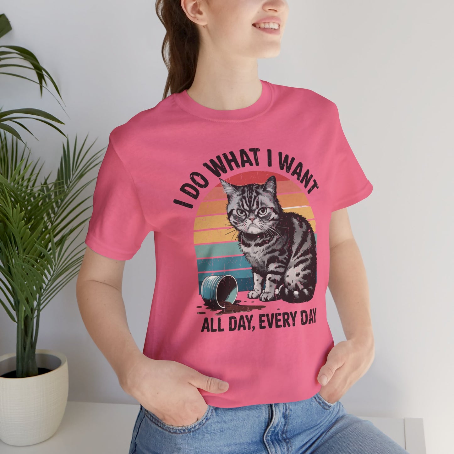 I Do What I Want Cat Quote - Graphic Unisex Jersey Short Sleeve Tee