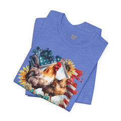 Land Of The Free RANGE Chicken Graphic, Unisex Jersey Short Sleeve Tee