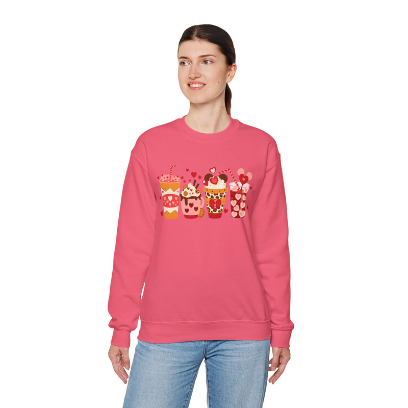 Woman's Coffee Beverage Valentine - Unisex Heavy Blend™ Crewneck Sweatshirt