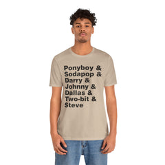 The Outsiders Shirt, Greasers Characters Shirt, Unisex Jersey Short Sleeve Tee
