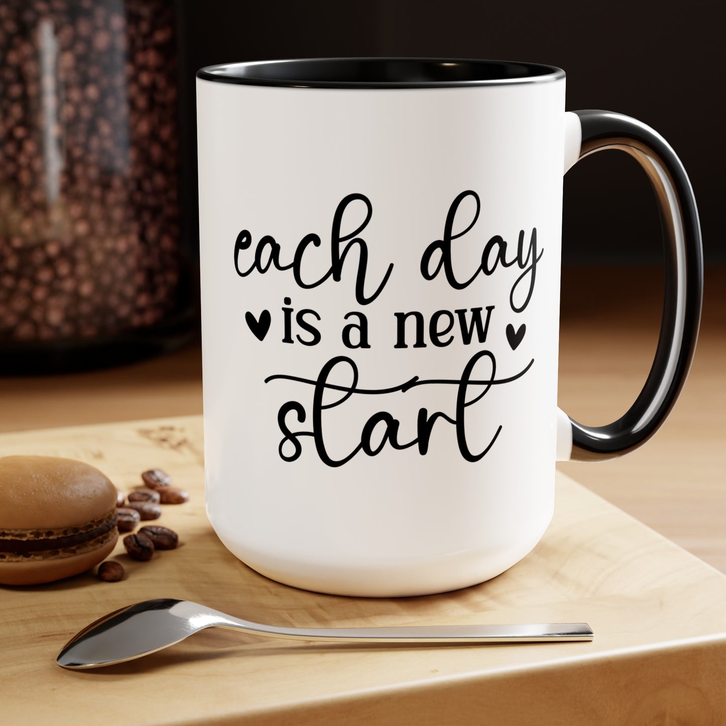 Inspirational Quote Mug / Motivational Quote Mug / Positive Attitude  / Two-Tone Coffee Mug / Gift for her / Gift for him / New Beginning